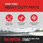 Motor Trend FlexTough Plus-2 Pièces Tapis de plancher de voiture avant- Liners de Contour Noir-Deep Dish Tapis de sol en caoutchouc lourd pour la voiture SUV Camion & Van-All Weather Protection, le modèle universel pour s'adapter