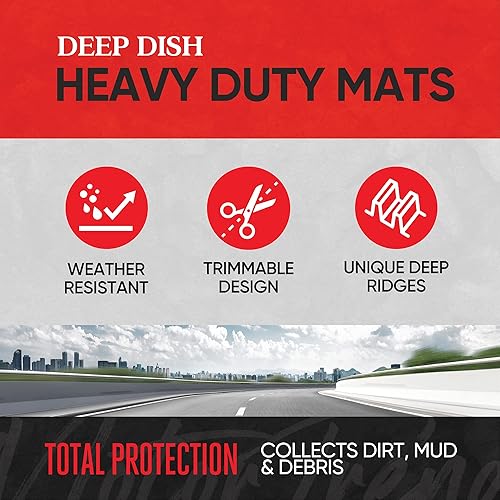Miniatura 3 de Motor Trend FlexToughXL DeepDish Floor Mats for Cars, Full Set All-Weather Rubber Automotive Floor Mats Waterproof Heavy Duty Car Mats Flexible