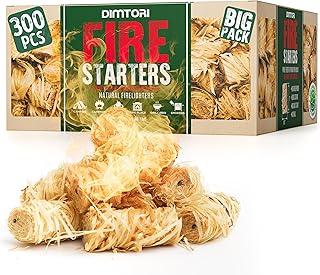300 pcs Fire Starter - Natural Fire Starters for Campfires, Fire Pit, Pizza Oven, Fireplace, Smoker, BBQ, Pellet Stove & Wood - Fire Starters for Grill, Charcoal Starter