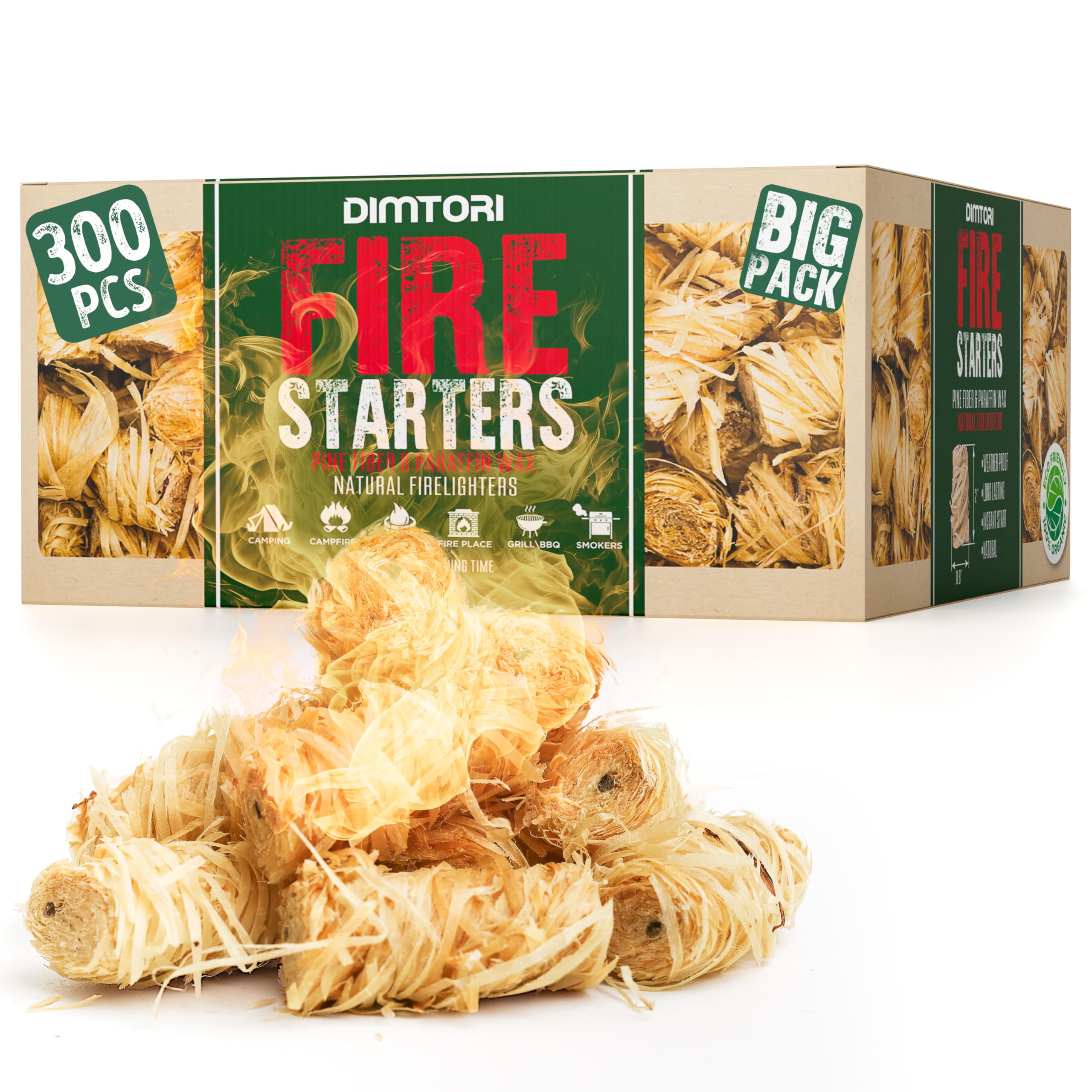 Natürlicher Feuerstarter für Lagerfeuer, Lagerfeuer, Pizzaofen, Kamin, Smoker, Grill, Pelletofen und Brennholz - Grillfeuerstarter, Kohleanzünder