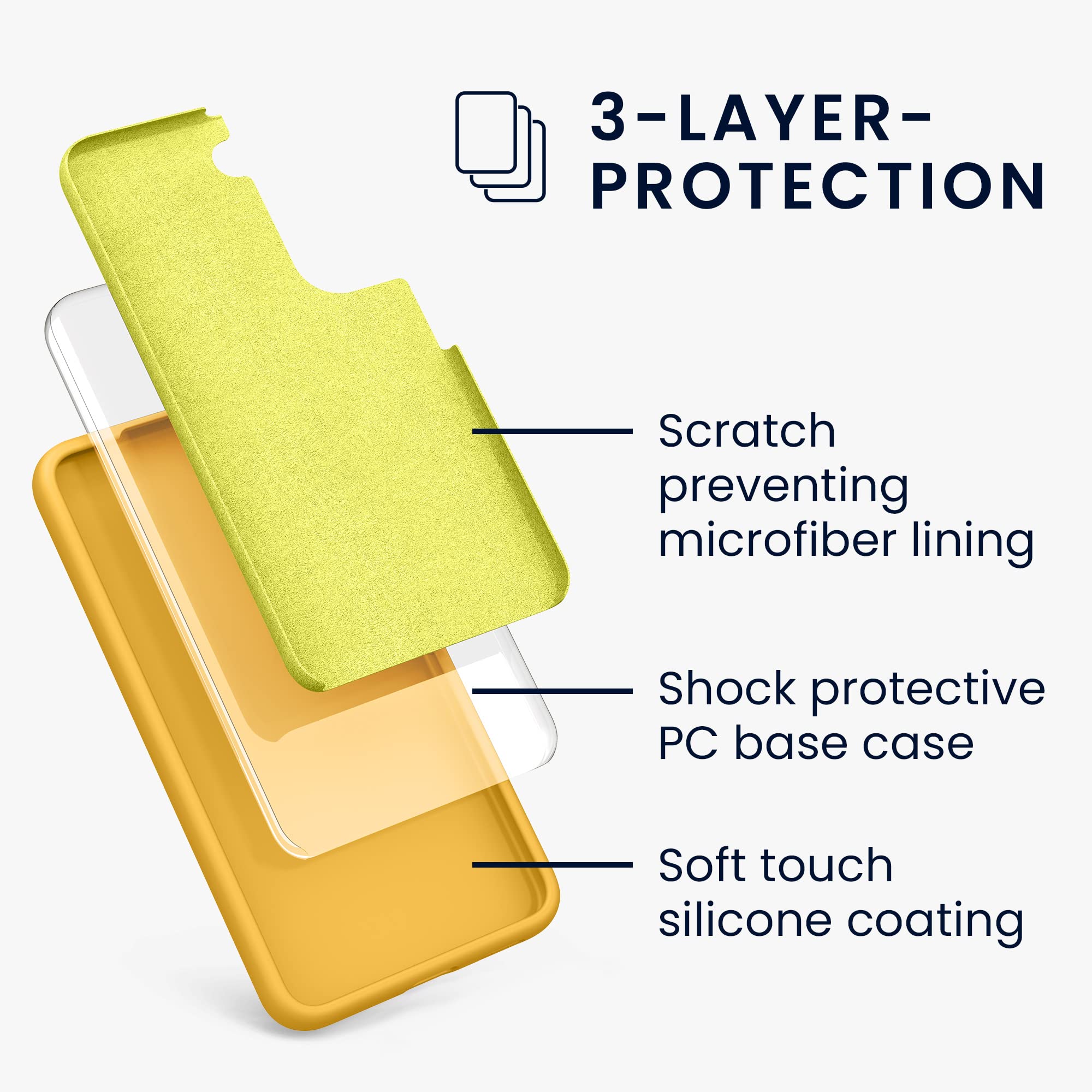 kwmobile Cover per Samsung Galaxy S22 Custodia - Back Case per Smartphone in Silicone TPU - Protezione Gommata - mango - 2