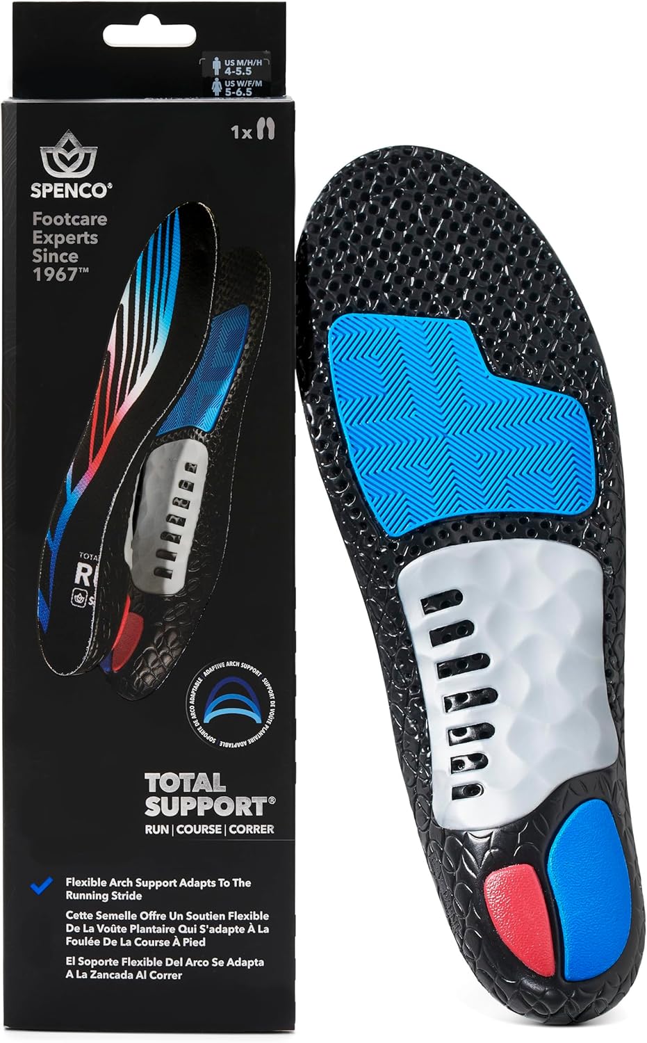 Spenco Total Support Run Shoe Insole Men's 10-11.5/ Women's 11-12.5