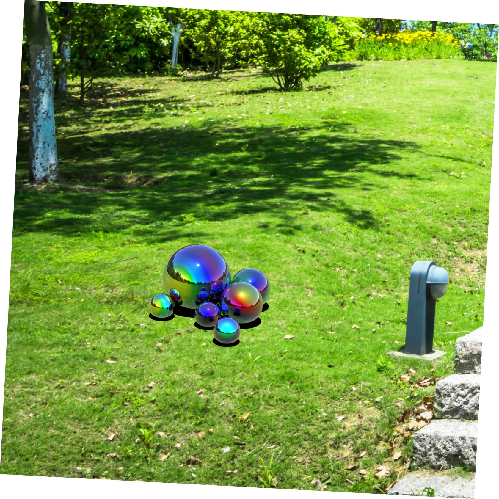 BESTonZON Lot de 6 Boules de Jardin en Acier Inoxydable Poli Miroir - Boules Creuses en métal - Boules de Bassin - Réfléchissantes en Acier Inoxydable - pour l'extérieur, Jardin, étang, Piscine