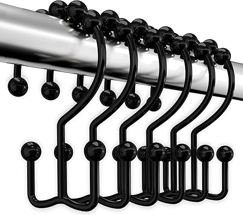 Utopia Bedding - Ganchos de cortina de ducha, ganchos de ducha de metal resistentes al óxido, ganchos de ducha deslizantes para cortineros de ducha