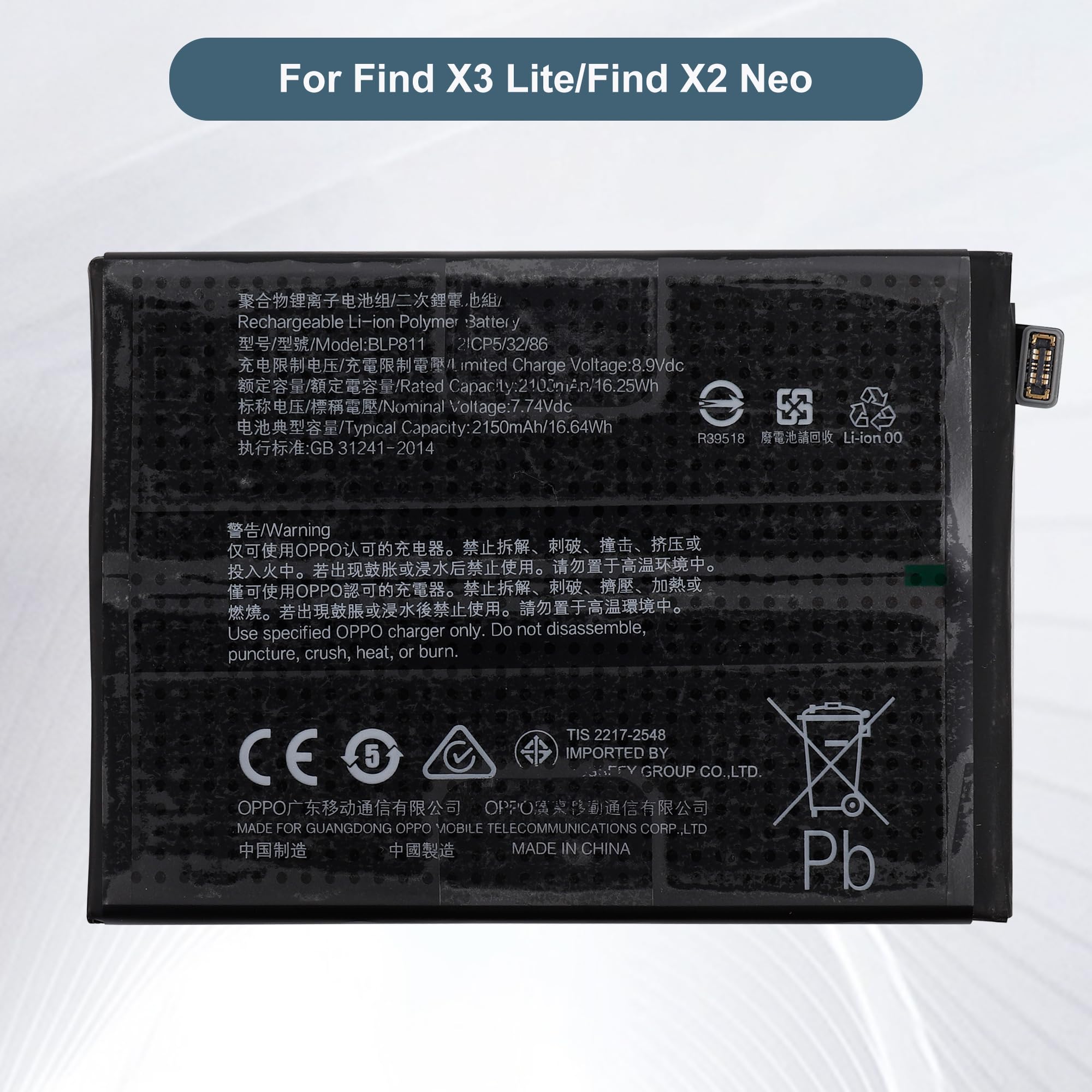 Batteria Blp811 Per Oppo Find X2 Lite Cph2005 / X3 Lite Cph2145 Pari Originale.1.6.7.gp.4309 - Foto 5