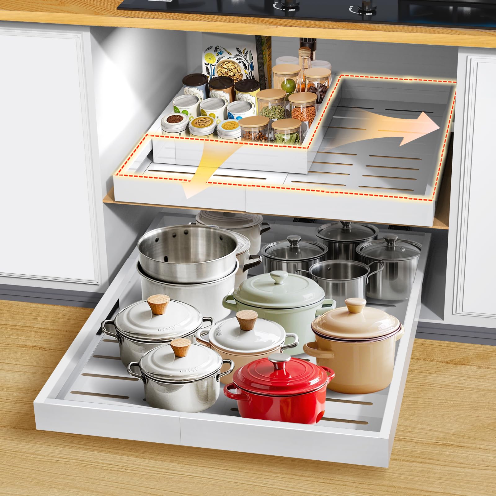 Airpro Expandable Pull out Cabinet Organizer,Width (12