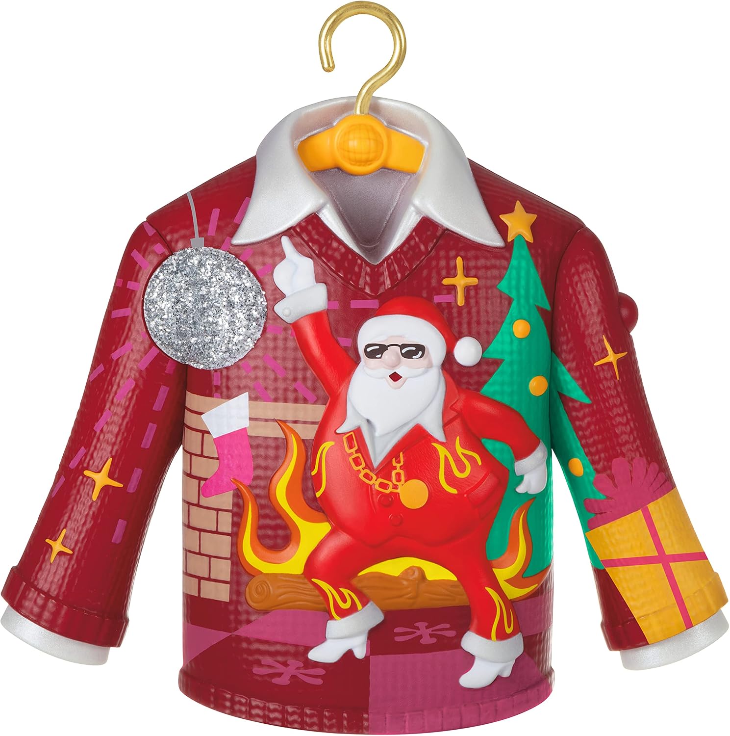 Hallmark Keepsake Christmas Ornament 2021, Disco Inferno Santa Crazy Christmas Sweater, Musical