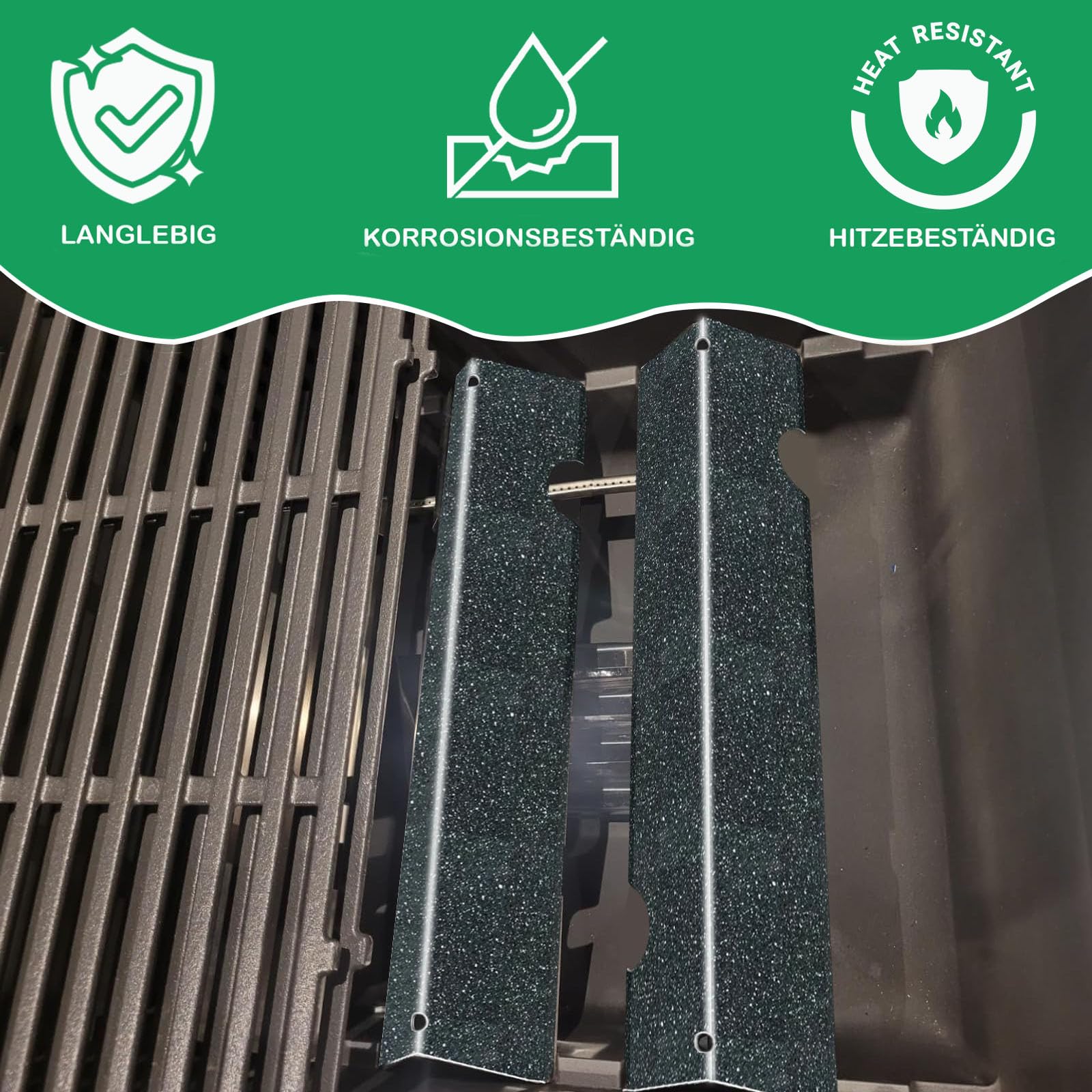 WELL GRILL Części zamienne do serii Weber Genesis II/LX 400, Genesis II E/S 410 440 435 415 (nowsze 2017), 66033 Flavorizer Bars & Płyty grzewcze do płyt grzewczych i 66097 żeliwne ruszty grillowe