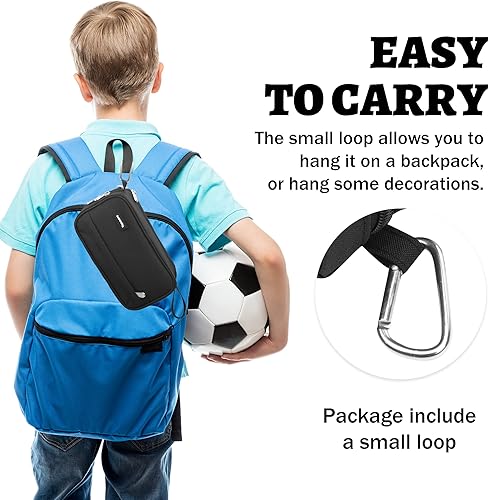 Miniatura 3 de Estuche para lápices de gran capacidad, estuche de almacenamiento grande para rotuladores, bolsa duradera de 3 compartimentos, organizador de