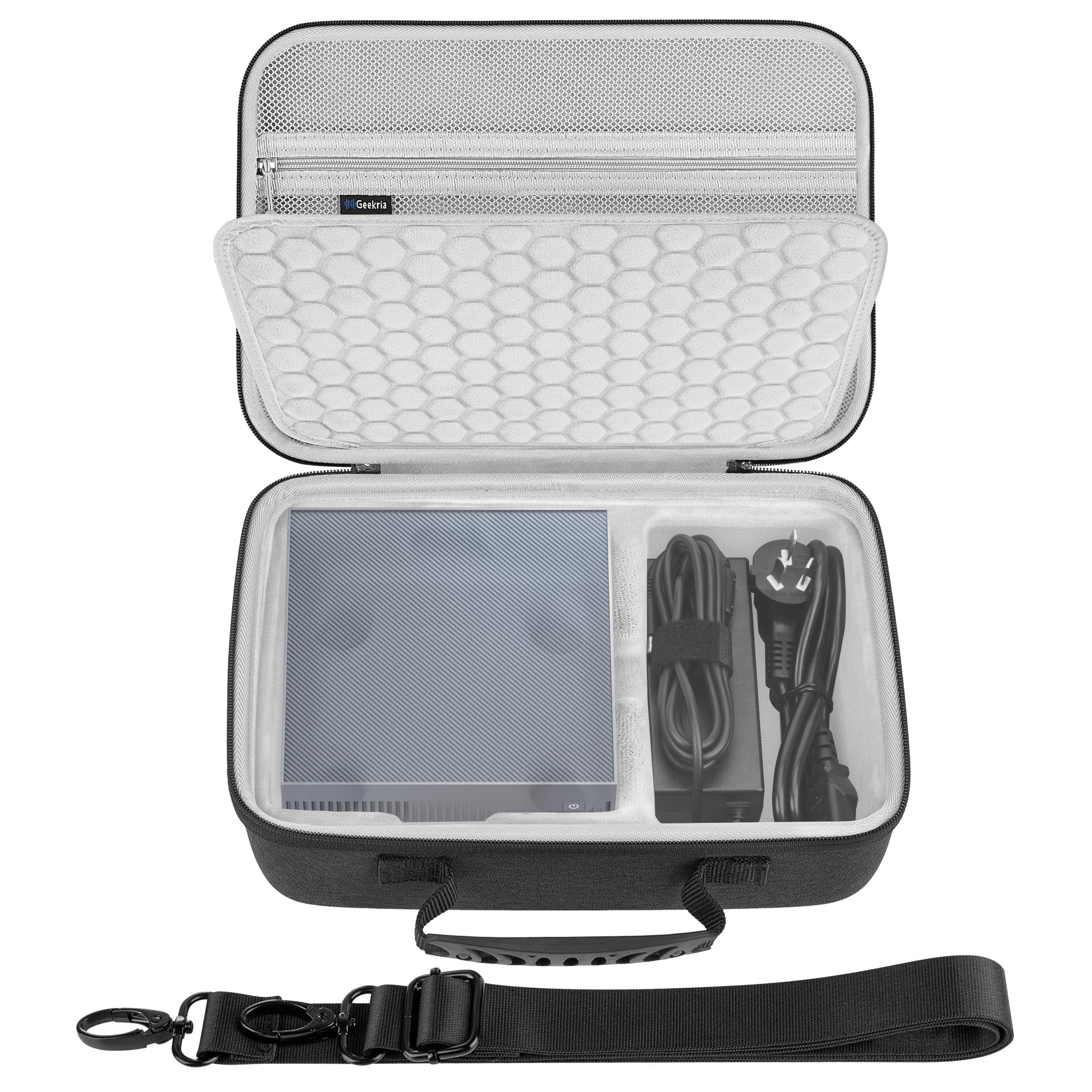 Custodia da viaggio rigida per mini PC Geekria, compatibile con NVIDIA DGX Spark, ASUS Ascent GX10, msi EdgeXpert 13SUS, GIGABYTE AI TOP Atom, borsa per supercomputer (grigio scuro)