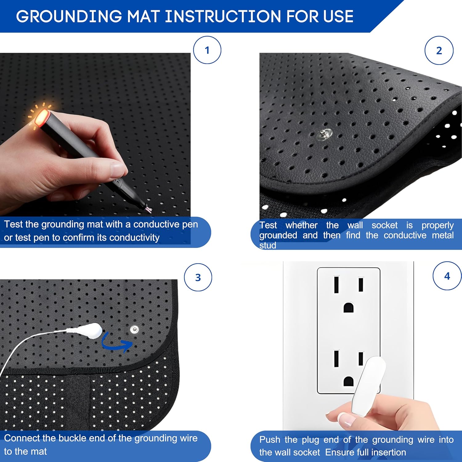 Grounding Mat for Bed, Earthing Mat for for Sleeping Ground Therapy Balanced Energy Better Sleep, Pain Relief Grounding Mat Sheets Pad with Grounding Cord, Queen 27"x60" - Image 6