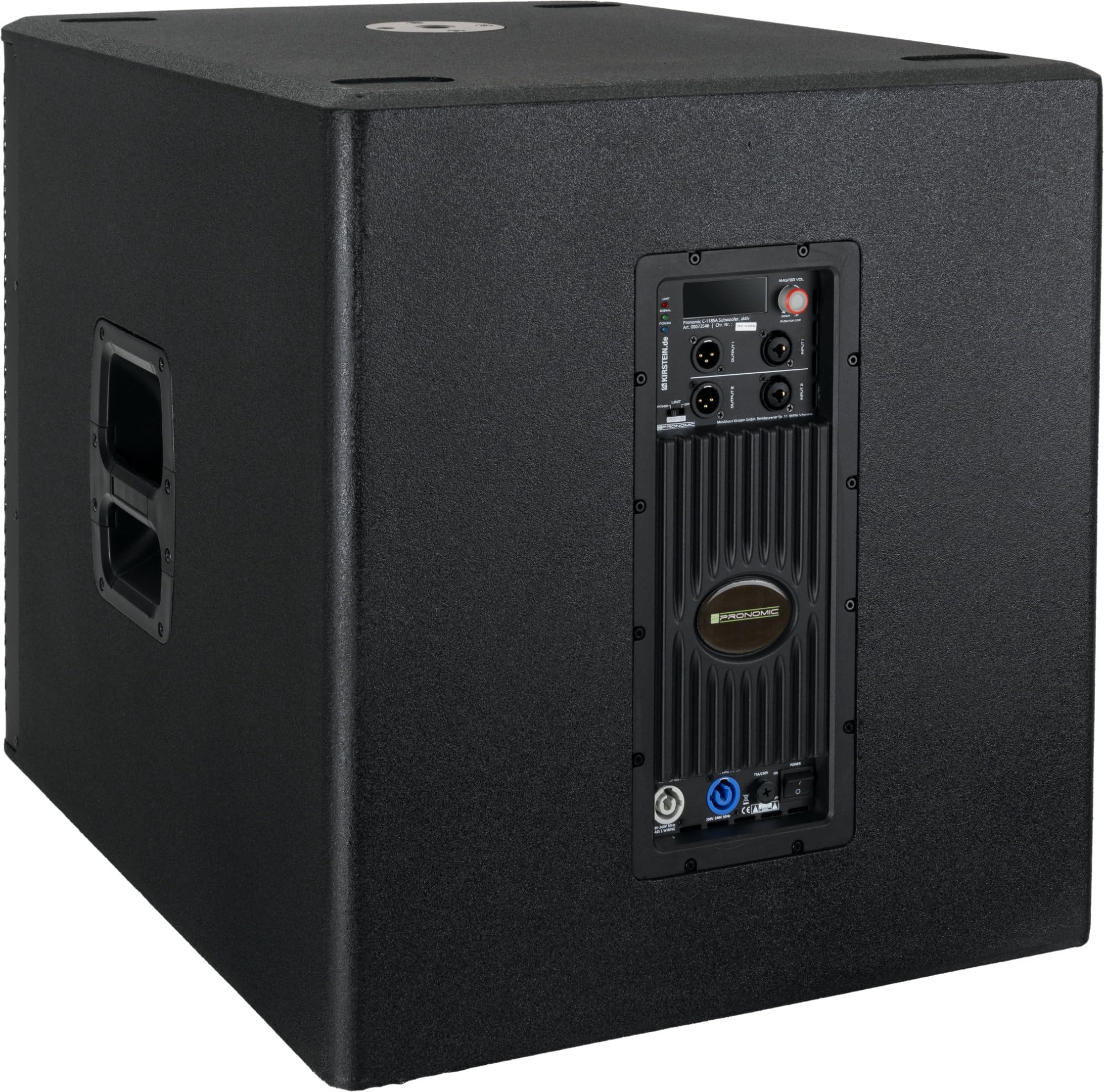 Pronomic C-118SA Aktiv Subwoofer - 1600 Watt Peak / 800 Watt RMS - 18" Lautsprecher mit 3" Schwingspule - Frequenzbereich: 30-200 Hz - 4 DSP-Presets - max. SPL: 126 dB