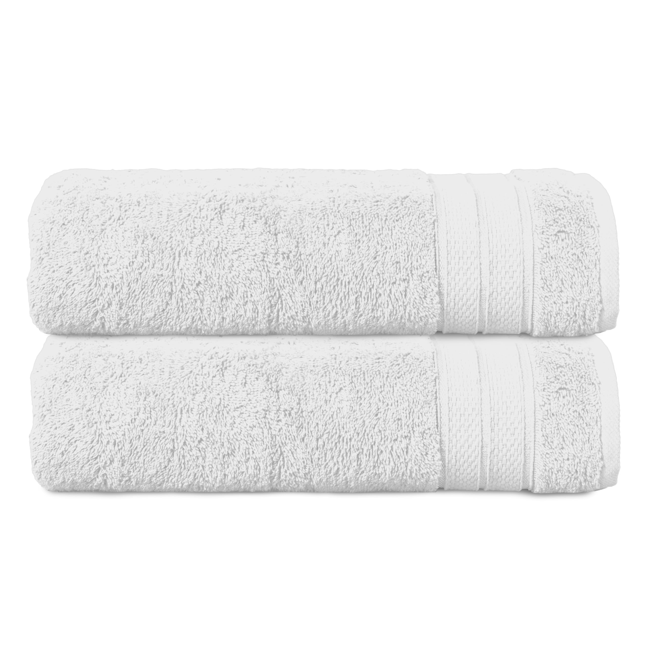 Elegant Comfort Three Line Popcorn Towel Set for Bathroom 27 x 54 inches, Premium Hotel Quality 2-Pack Bath Towels, 100% Turkish Cotton, Soft and