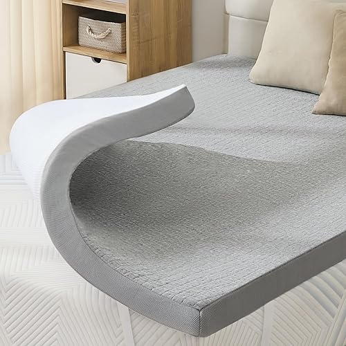 SINWEEK Cubrecolchón de espuma viscoelástica de 3 pulgadas tamaño Twin XL para dormitorio universitario, almohadilla de colchón suave para alivio