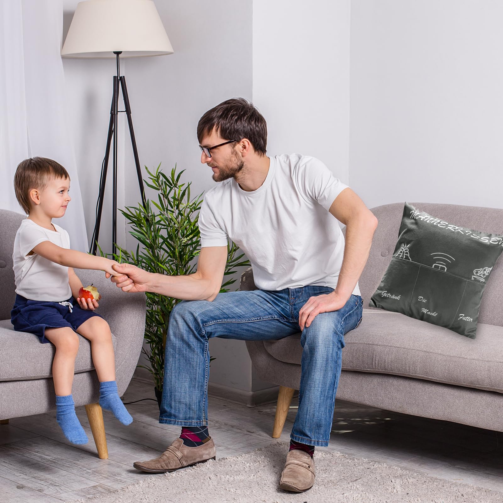 LIVESTN 45 X 45 Cm, Cojín Decorativo Original Para Hombre, Con Bolsillos Para Cerveza, El Poder Y Los Aperitivos, Funda De Almohada Divertida Para Hombres, Papá, Regalo De Cumpleaños, Día Del Padre