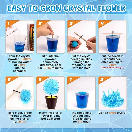 Miniatura 3 de GobiDex Kit de cultivo de cristal, kits de ciencia para niños de 8 a 12 años, crece rápido en (24 horas), experimentos científicos, juguetes de