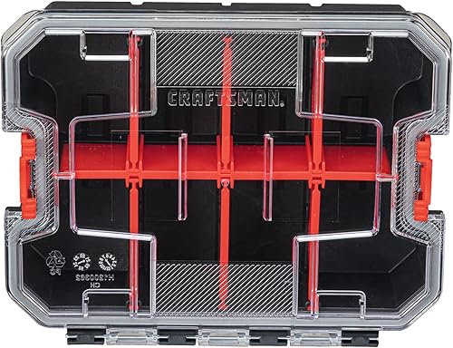 Miniatura 2 de CRAFTSMAN VERSASTACK Organizador de almacenamiento, organizador de piezas pequeñas, 8 compartimentos, tapa incluye pestillo seguro (CMST17827)