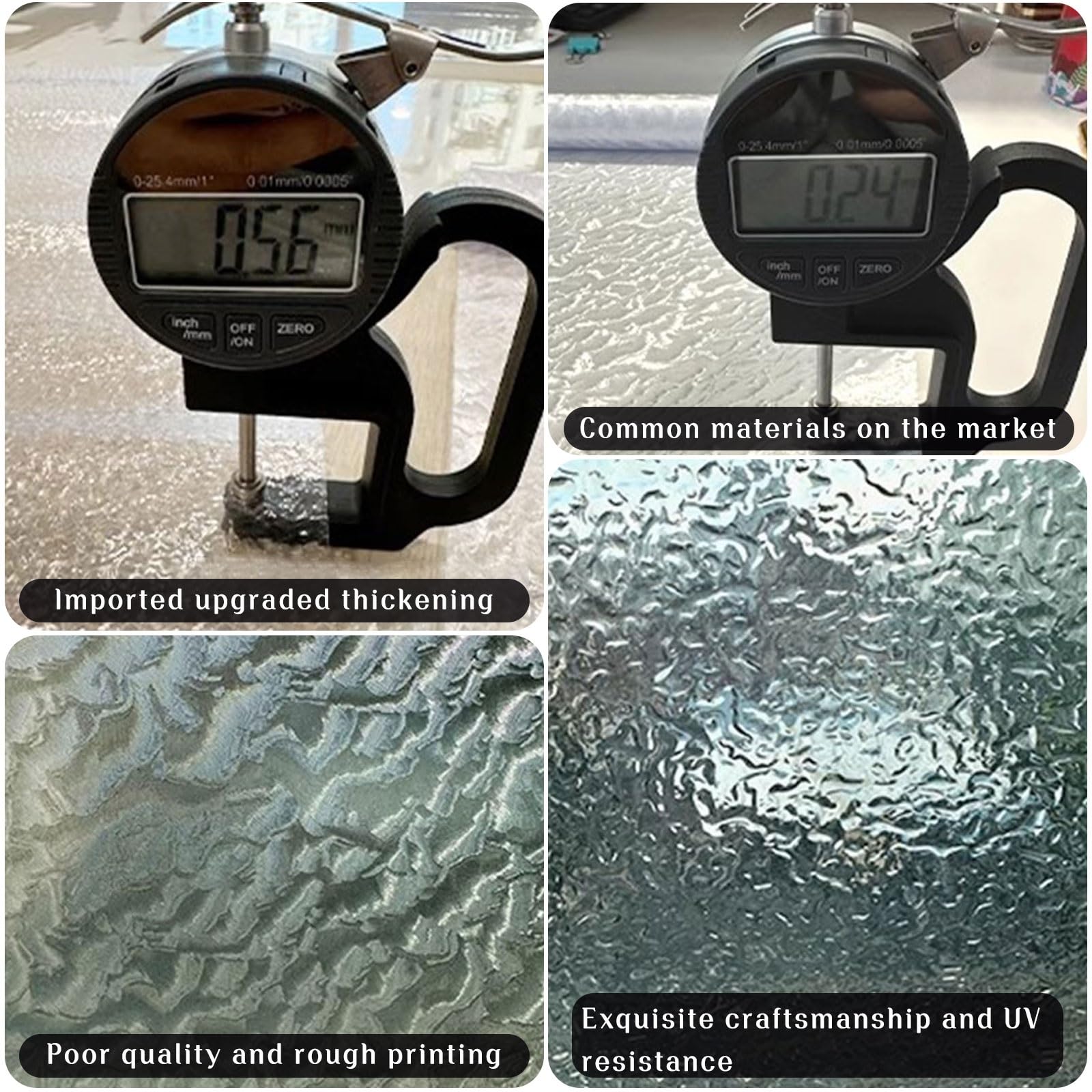 3D Fensterfolie Dreidimensional Glasfolie Statische Haftung Sichtschutzfolie PVC Glas Aufkleber Dekorativer Folie Nicht Kebend Abnehmbare Milchglasfolie UV-Schutzfolie für Zuhause Büros Küchen
