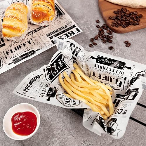 Miniatura 6 de 160 piezas de hojas de papel encerado con tema de papel de periódico, hojas de papel para envolver alimentos para sándwiches, envoltorios para