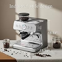 Vista 3 de Kndko Espresso Machine with Grinder, 20 Bar Automatic Espresso Maker with Milk Frother Steam Wand, Removable Water Tank, Latte & Cappuccino Machine