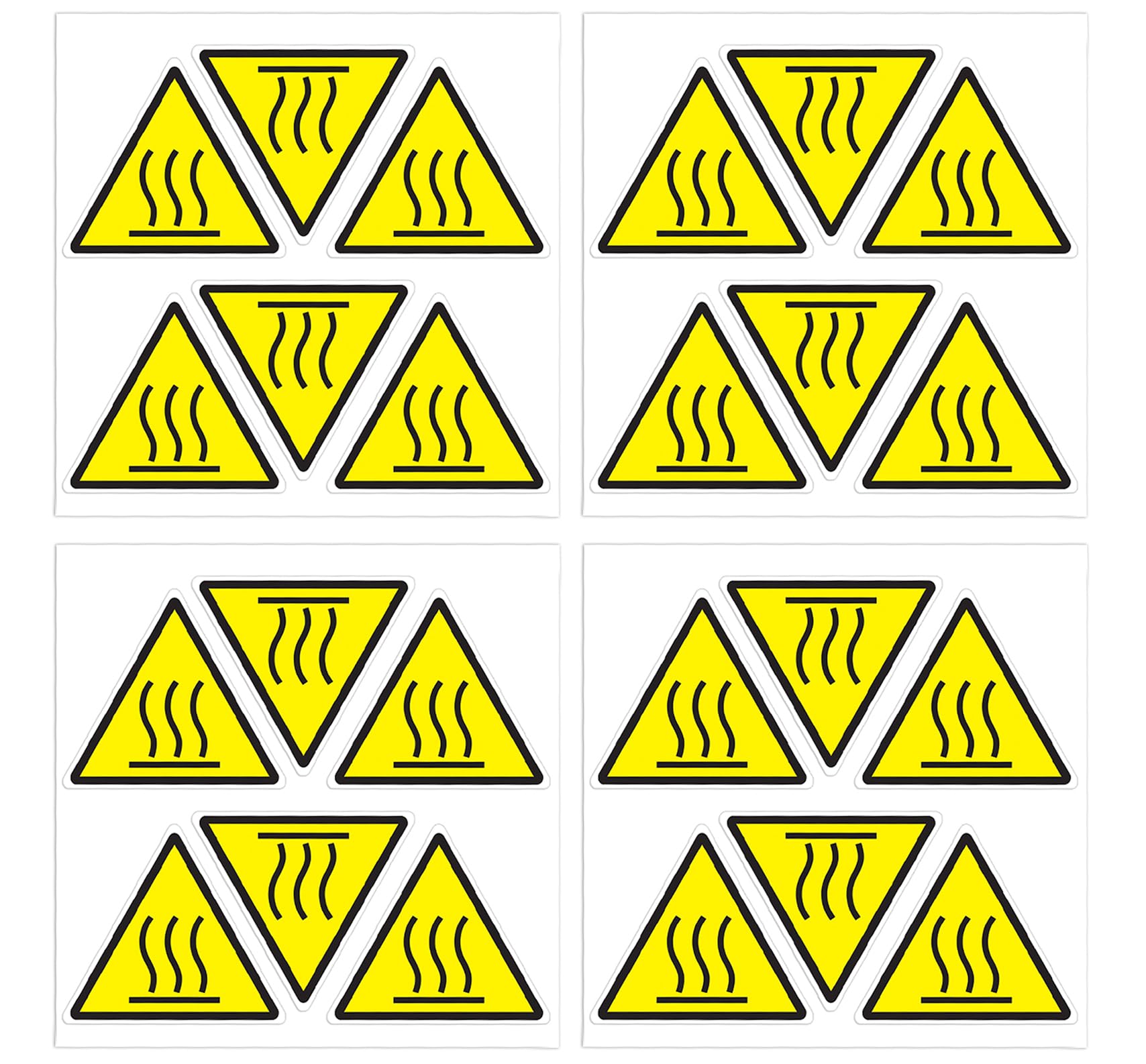 dealzEpic - Hot Surface Caution Sign Sticker - Self Adhesive Peel and Stick Triangle Vinyl Decal - 4 cm (1.57 inches)