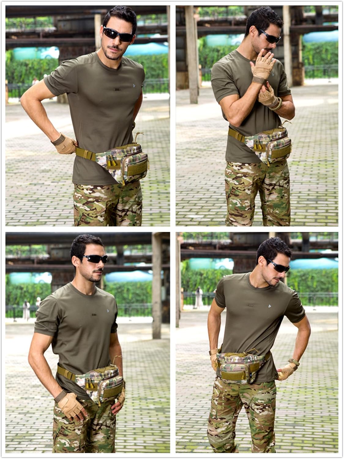 UNISTRENGH Military Fanny Pack Tactical Waist Bag Pack Water-resistant Hip Belt Bag Pouch for Outdoor Bumbag (CP Camouflage)