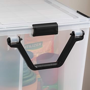 IRIS USA WeatherPro Storage Bins with Lids, 103 Qt, Gasket Seal, 2 Pack