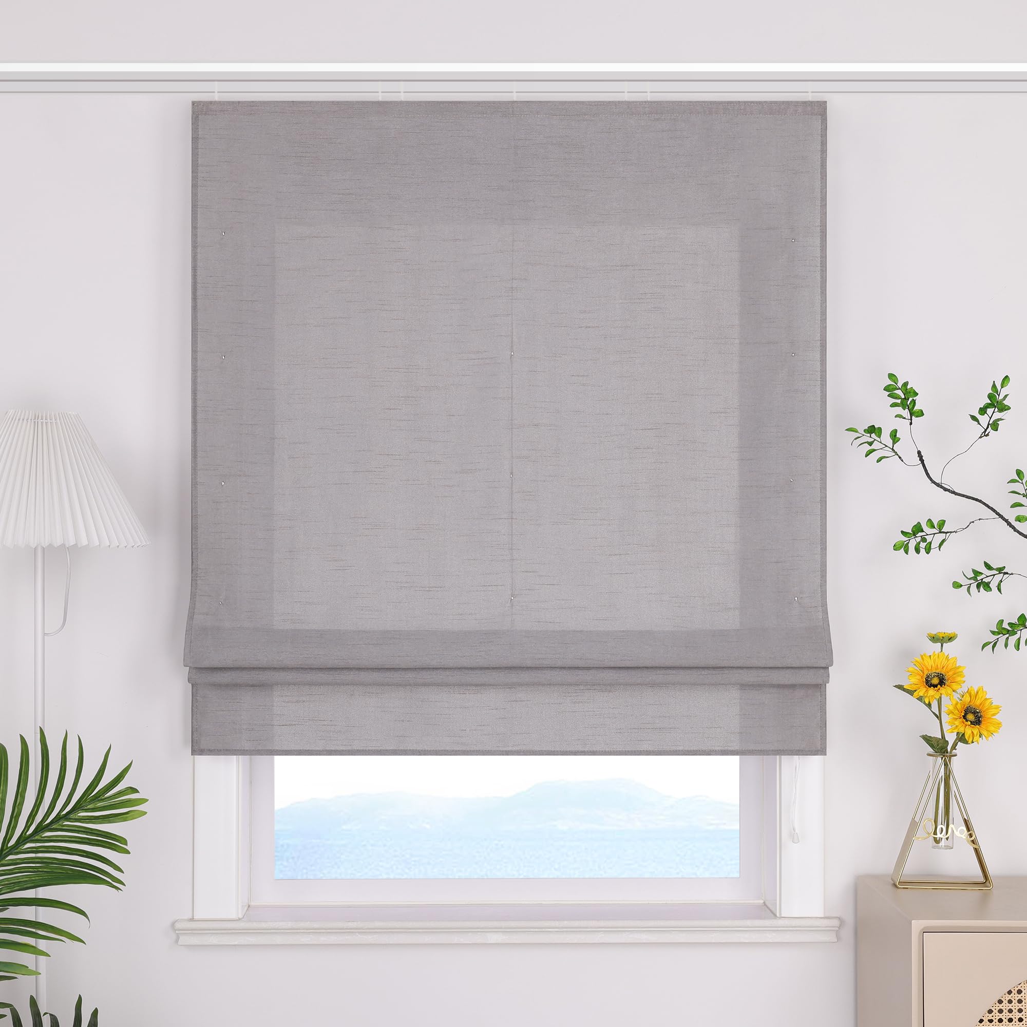 Tenda A Pacchetto Yaland 70x140cm - Semitrasparente Con Chiusura Velcro, Stile Rustico | Colore Sabbia - Foto 14