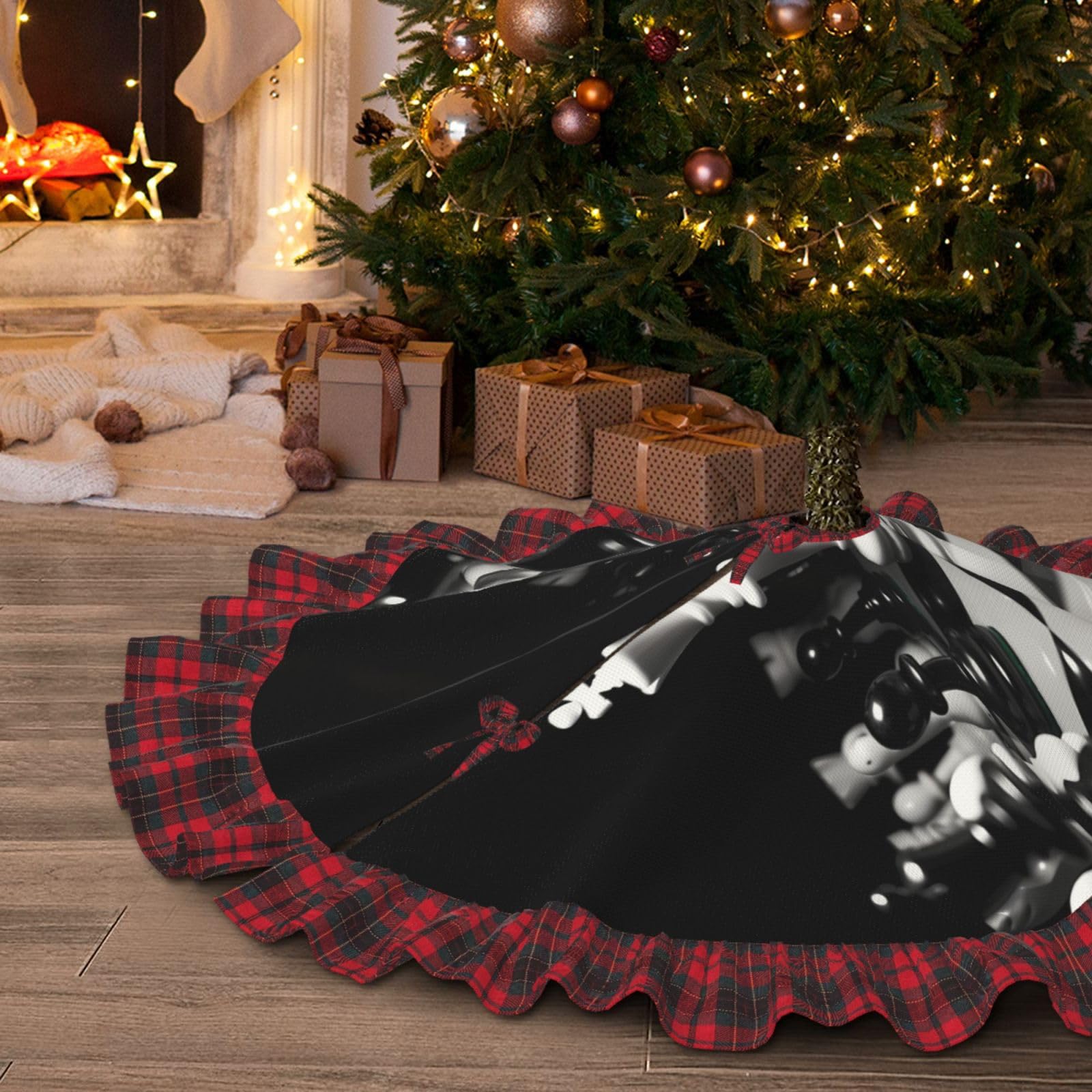 Tapis de sapin de Noël imperméable 122 cm pour éviter les taches au sol pendant les vacances