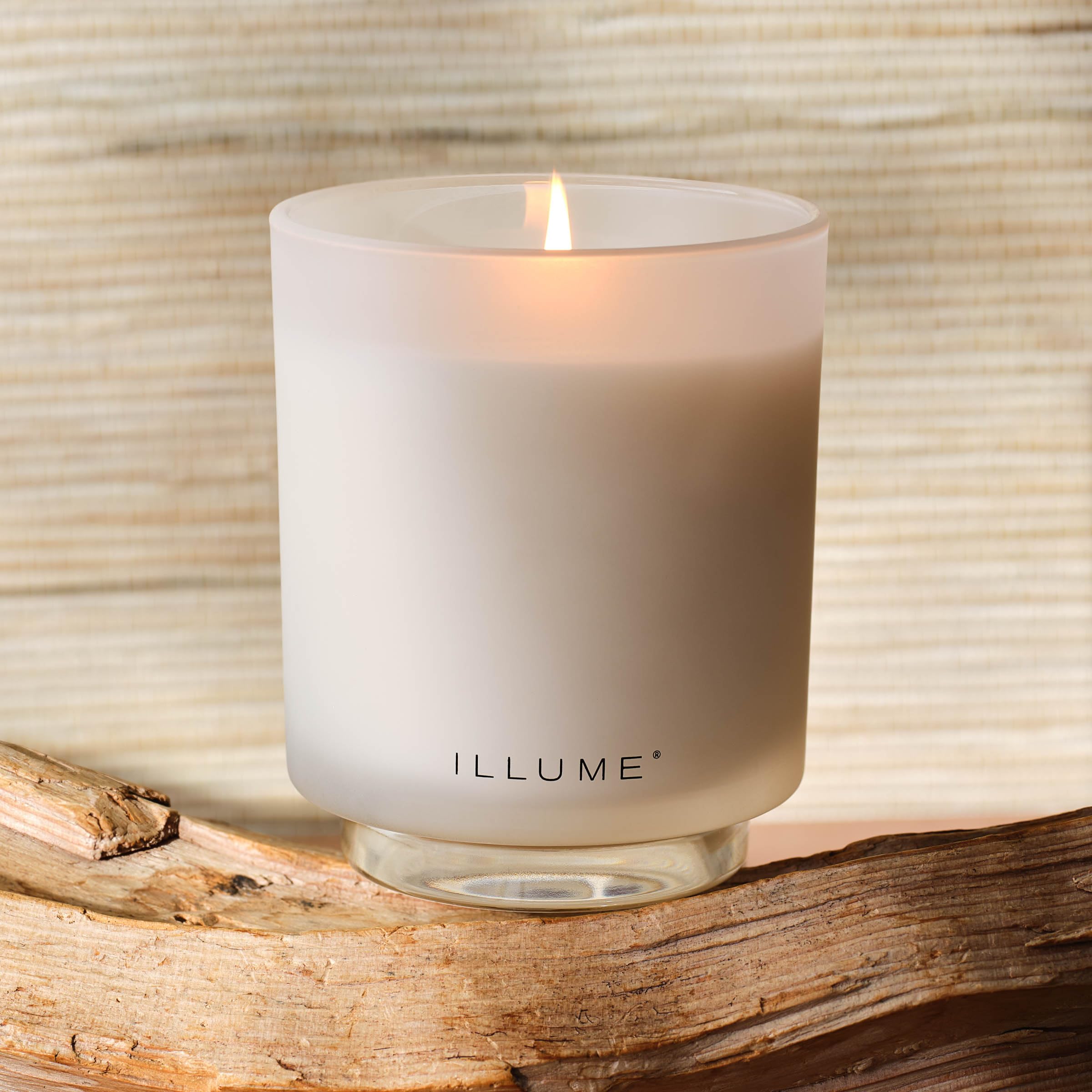 ILLUME Beautifully Done Driftwood Refillable Boxed Glass Candle