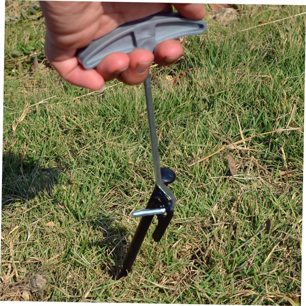 SUPVOX 10pcs Heavy Duty Tent Pegs Metal Ground Stakes with Storage Bag, 30cm Black Camping Tent Fixing Stakes Set for Outdoor Hiking Shelter Anchors