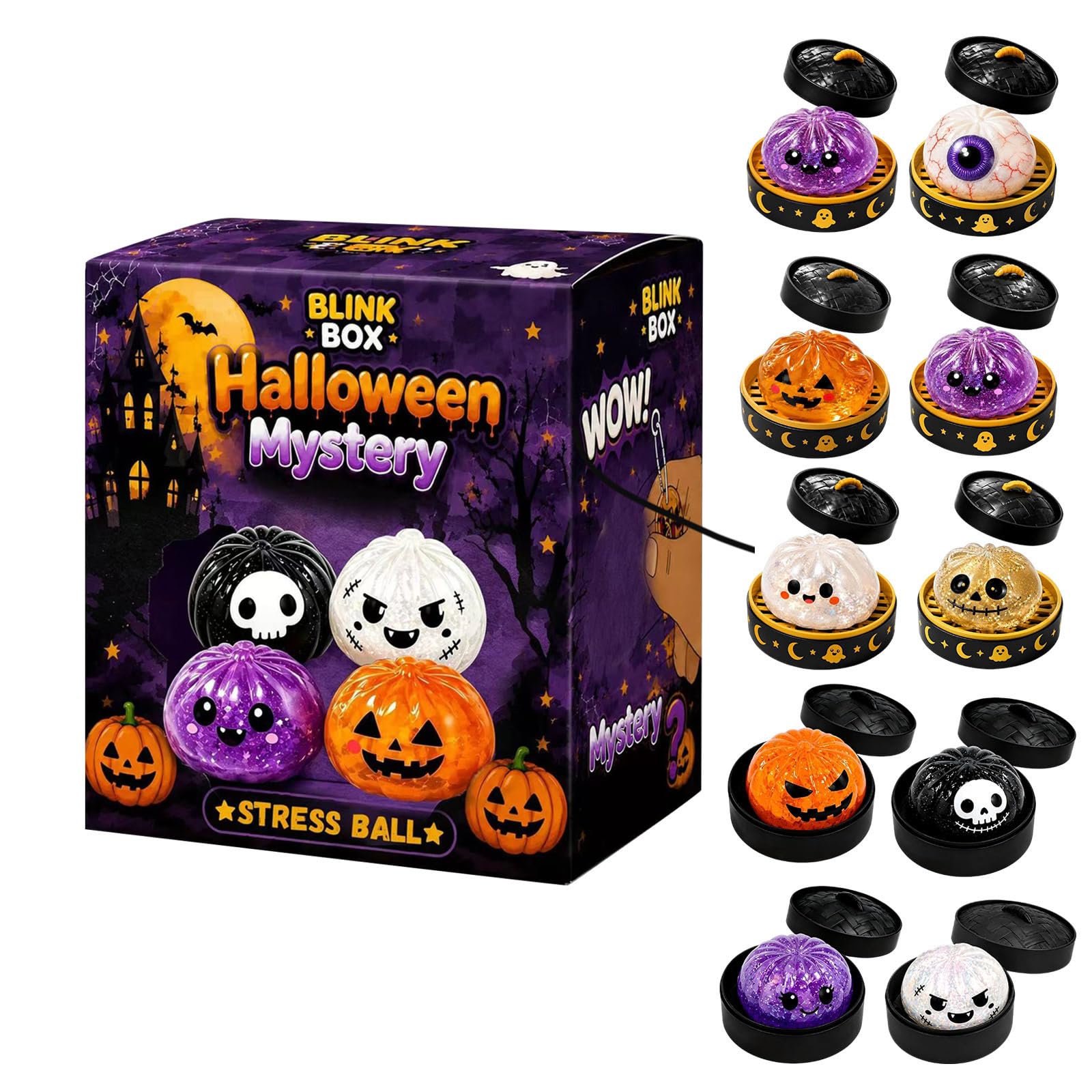 Halloween Squishy Mystery with Steamer Basket, Stress Relief