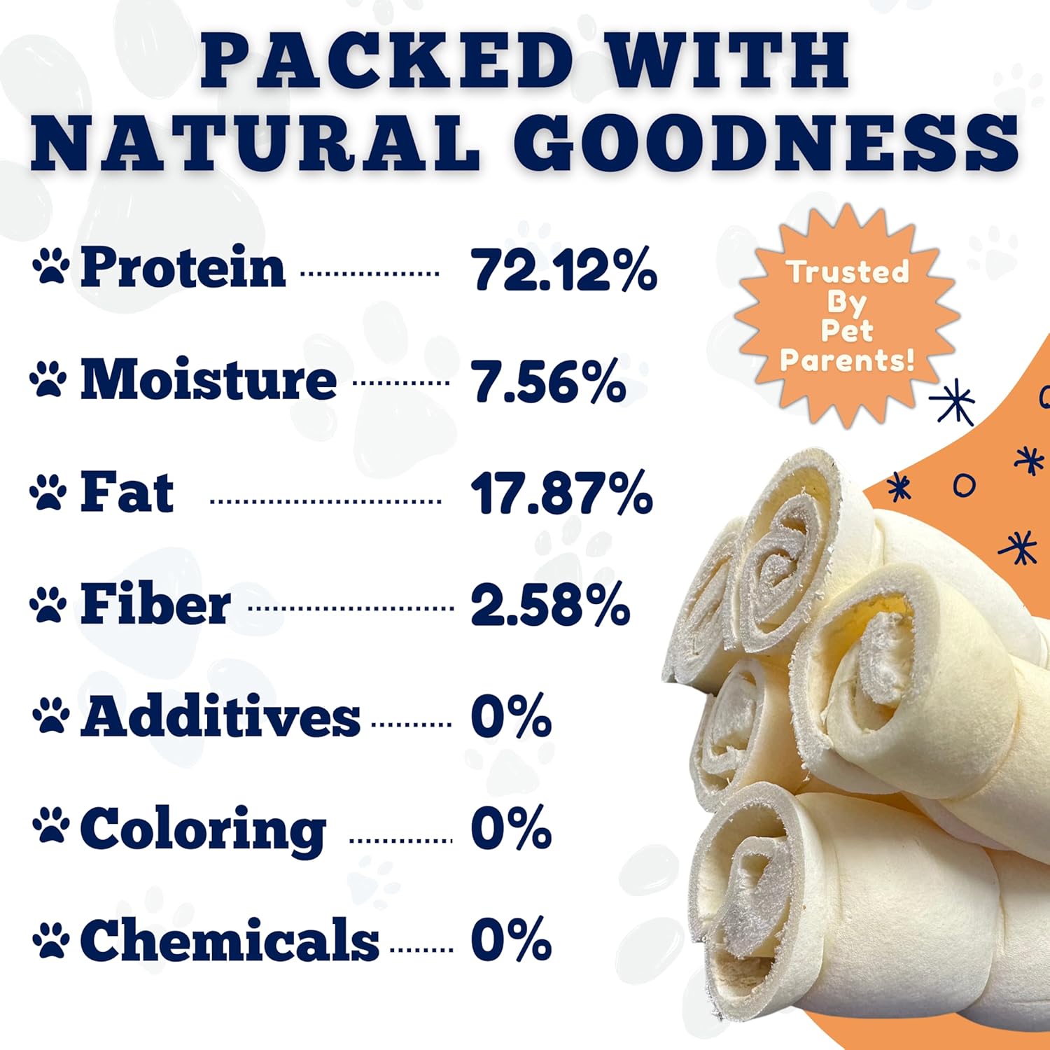 Amazing Dog Treats - Beef Cheek Rolls (4 Inch Regular - 8 Pcs) - Safe Rawhide Alternative Dog Chew - Great for Power Chewers - Long Lasting Dog Chew - Retriever Rolls for Dogs