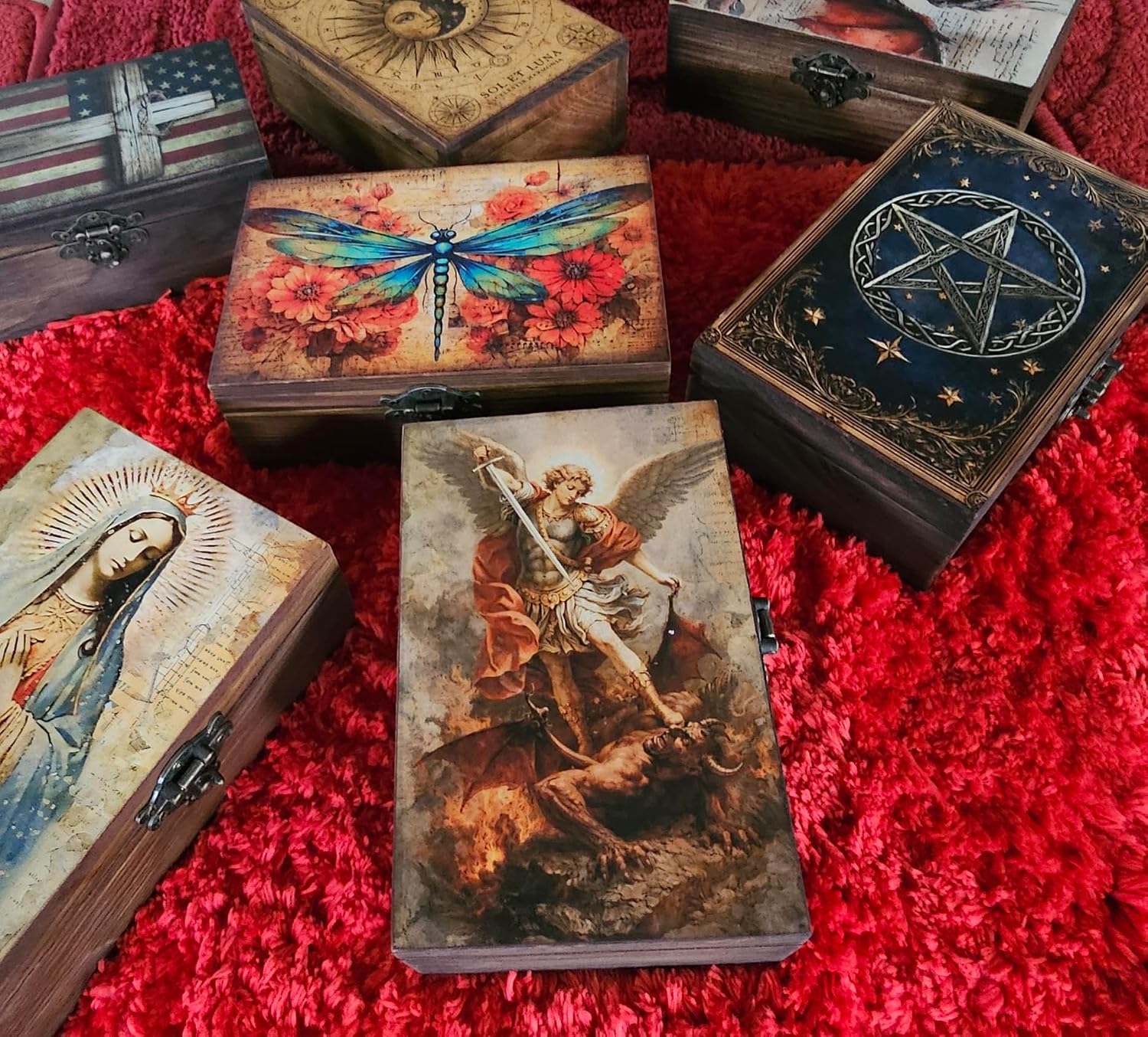 RK Collections Trinket Boxes Small Jewelry Keepsake Box (Saint Michael Archangel) image 5