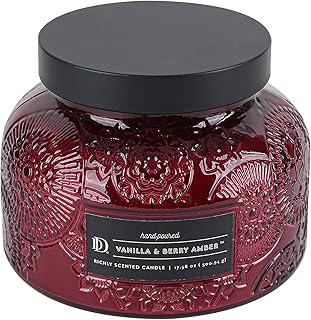 Vanilla & Berry Amber Embossed Jar Candle
