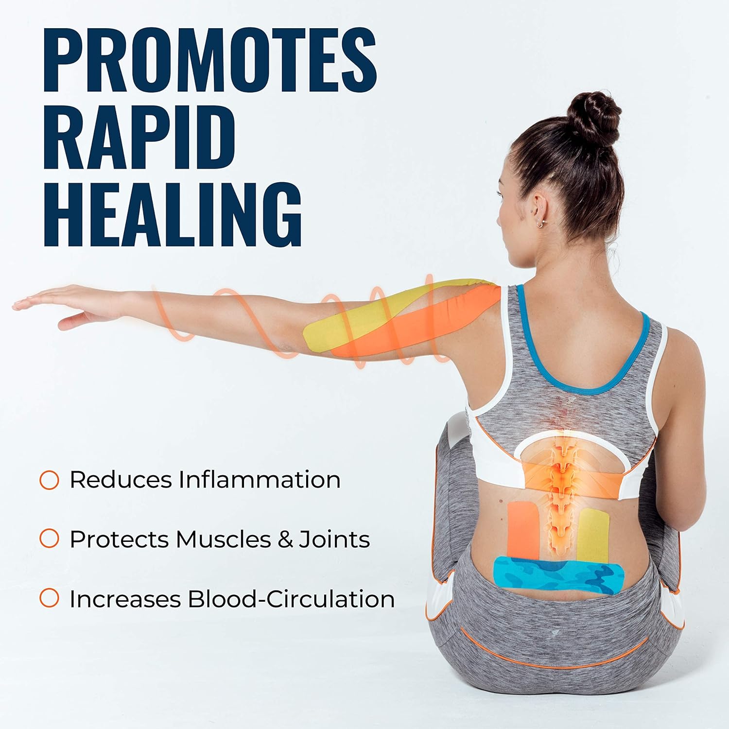 Kinesiology Tape - Black (1 Pack) - Medical Grade Uncut 5cm x 5m Roll - Ideal for Athletic Sports Physio Strapping and Muscle Injury & Support - Includes eGuide : Health & Household