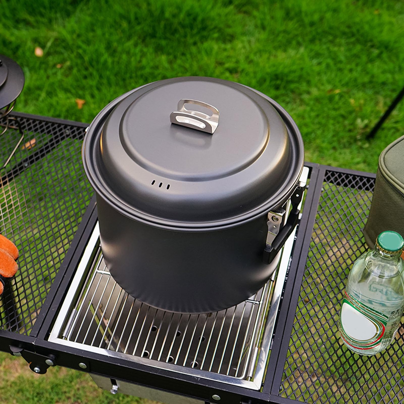Camping Kochtöpfe, Hartaluminium, Camping Kochgeschirr, Multifunktions Camp Kochgeschirr, leicht, für Camping, Picknicks, Suppe, Outdoor, Suppe, Grillen