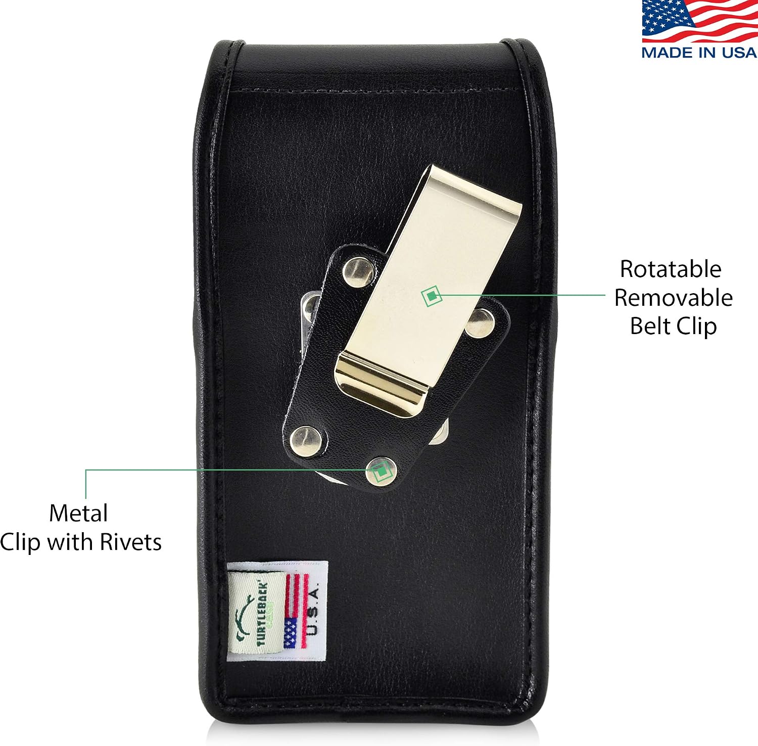 Turtleback Belt Case Compatible with Samsung Galaxy S8, Galaxy S9 Black Vertical Holster Leather Pouch with Heavy Duty Rotating Ratcheting Belt Clip