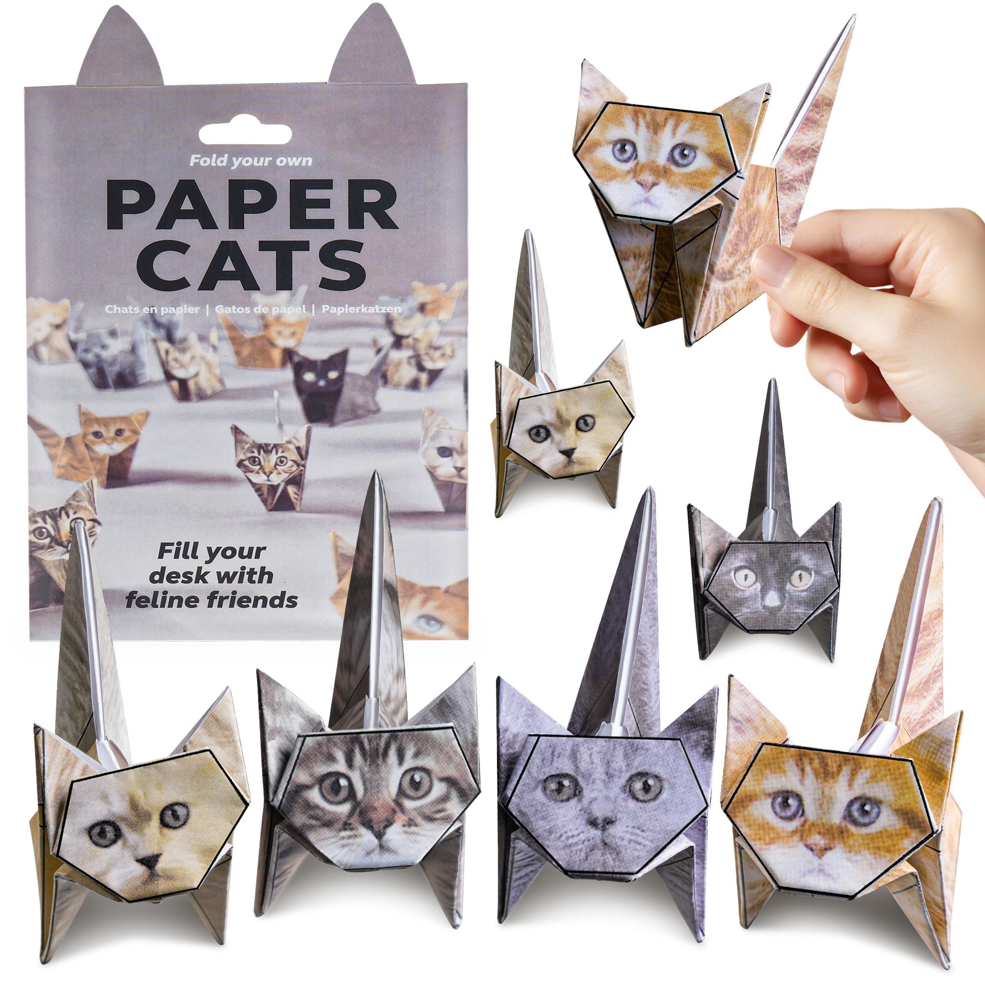 Photo 1 of **3 PACKS** DIY Paper Cats Origami Kit-50 Sheets DIY Origami Paper cats,Desk Decoration Handmade Paper Craft Kit Decoration & Gift for Pet Lovers(cat 50pcs)