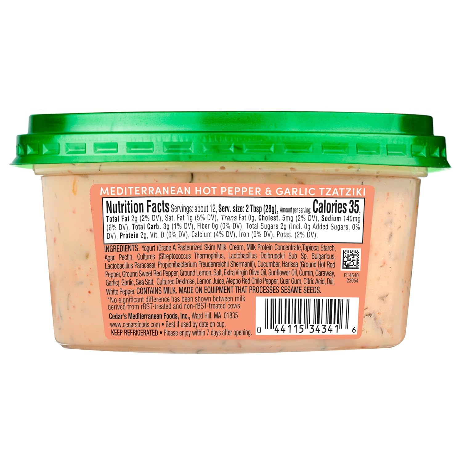 Cedar's Mediterranean Hot Pepper & Garlic Tzatziki, 12 Oz