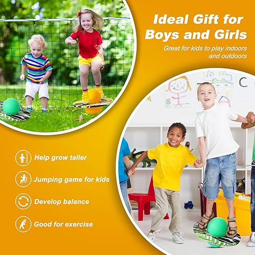 Miniatura 6 de Junkin 2 piezas de Pogo Ball Pogo - Tabla de truco, tabla de equilibrio de juguete con bomba y cubierta de agarre fuerte para diversión desafío