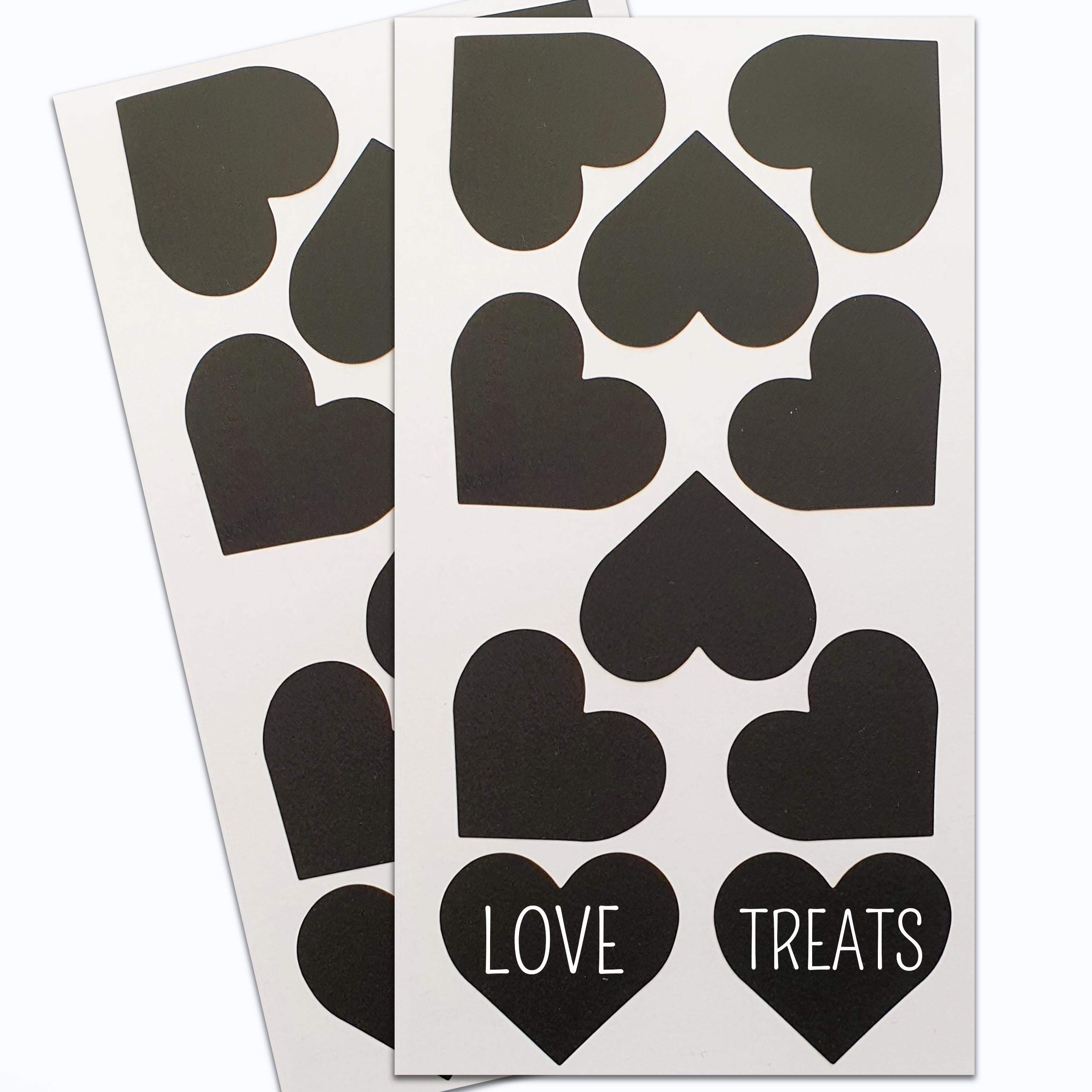 Chalkboard Labels – Self Adhesive Blackboard Stickers for Kitchen Pantry Organisation & Decorating Jars (20, Heart)