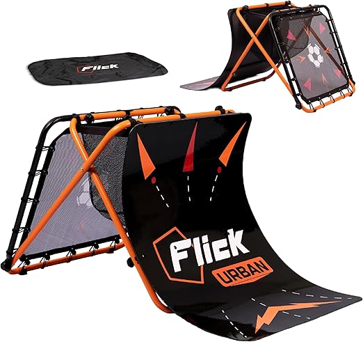 Flick Urban Soccer Skills Trainer - Rebound Board, Rebound Net, Target Net and Passing Tunnel - Proven by Science to Improve Your Soccer Skills