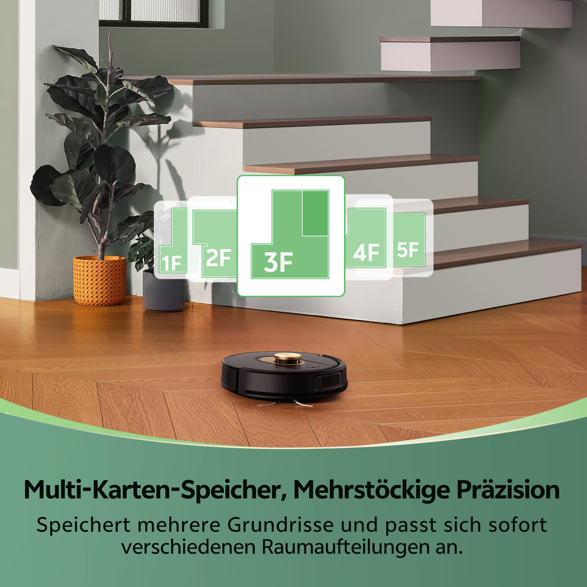 Vexilar Saugroboter mit Wischfunktion, 8000Pa & 180 Min Laufzeit Staubsauger Roboter mit LiDAR Lasernavigation & No-Go-Zonen, App/Alexa/iWatch Steuerung, Ideal für Tierhaare Teppiche (Schwarz)