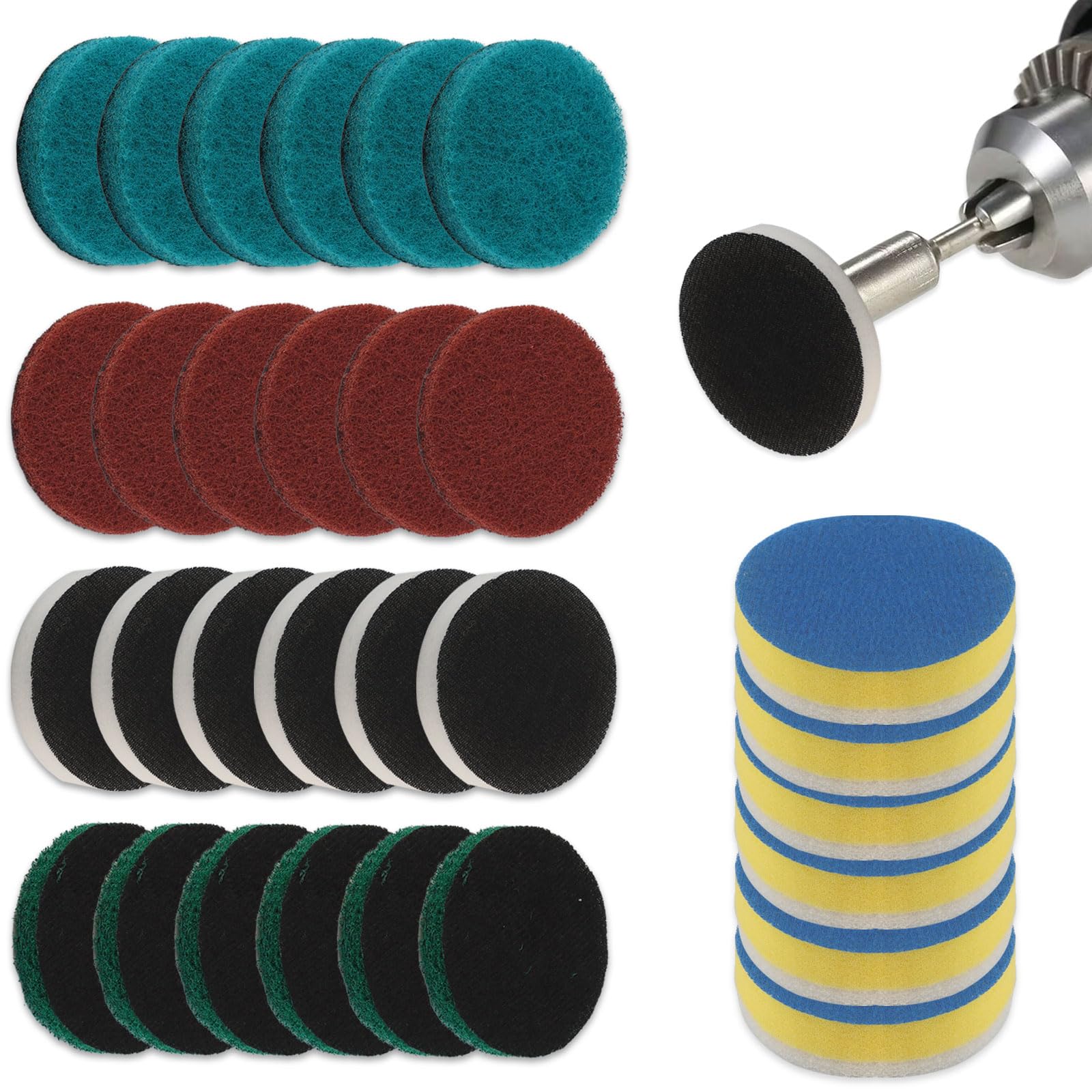 30 sztuk szczotek do czyszczenia Bosch, nakładki 65 mm do uniwersalnej szczotki do czyszczenia, 5 rodzajów szczotek o wysokiej wydajności, kompatybilne z Bosch 6033
