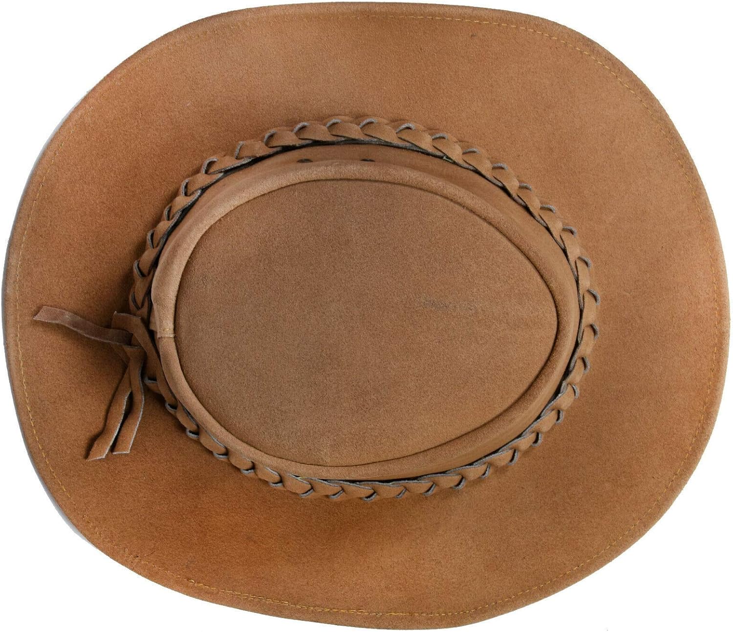 Australian Unisex Western Style Cowboy Outback Real Suede Leather Aussie Bush Hat - Image 2