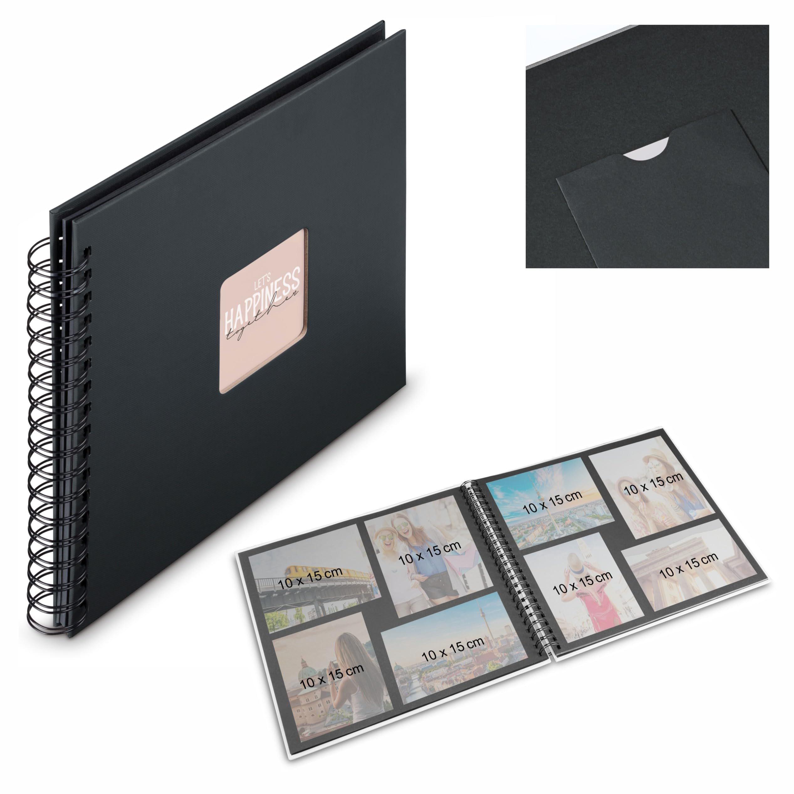 Spiral Album Fine Art 24 x 17 cm 50 White Pages New Black — image 1