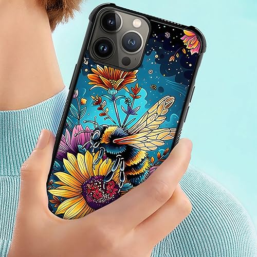 Vista 43 de Case for iPhone 15 Plus - Stained Glass Mosaic Fiesta Fun Case with Tempered Glass Back and Soft Silicone TPU Shock Protection