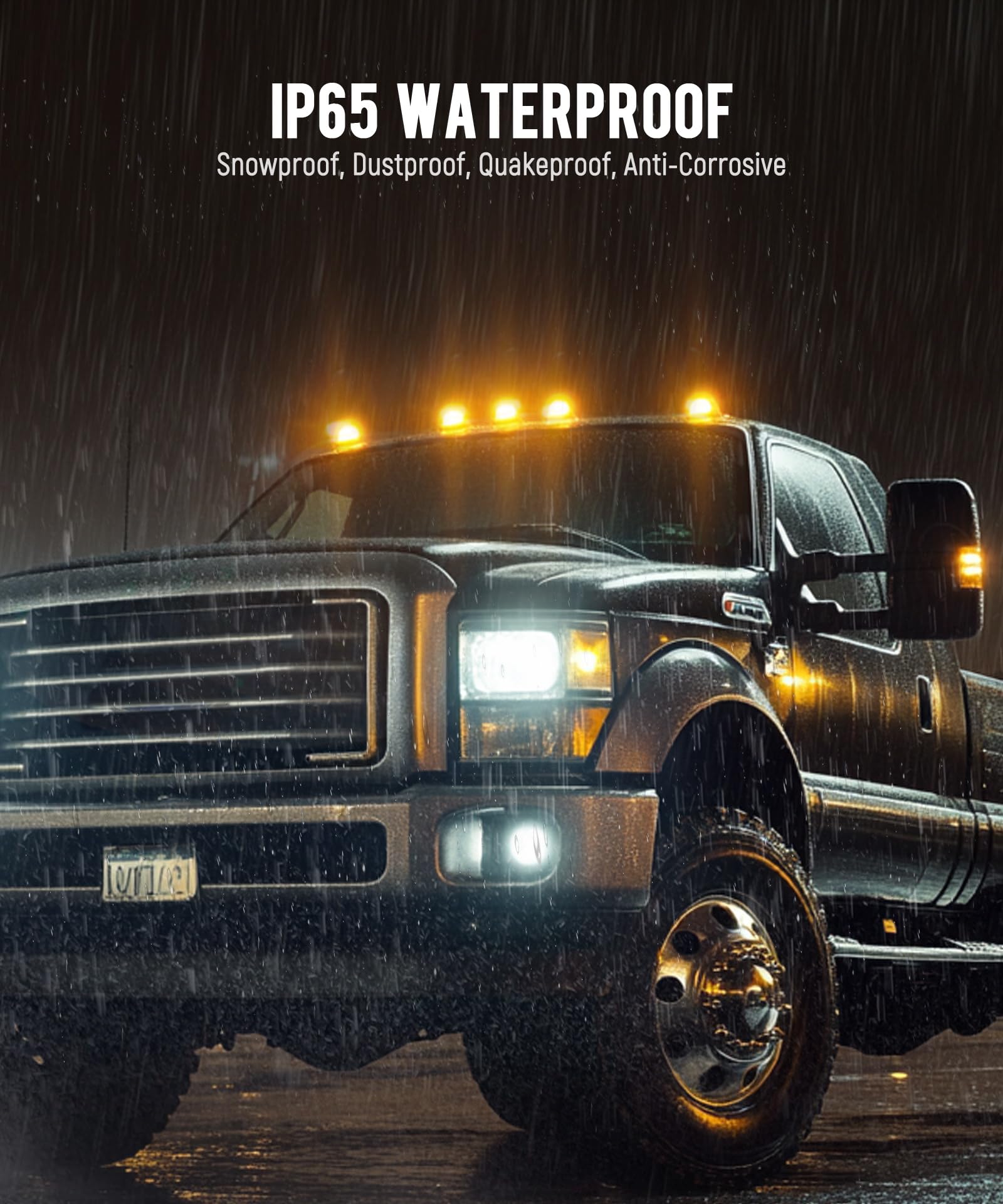 DERMOKA Cab Roof Top Marker Lights White Led Clearance Running Lamps For 2017-2022 Ford F250 F350 F450 F550 Super Duty Pickup Trucks, 5PCS (Smoked - View #12