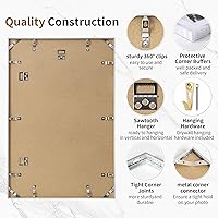 Vista 231 de Fun Memories Portarretratos de metal de 16 x 20 pulgadas con paspartú de 11 x 14 pulgadas, acabado de aluminio cepillado, parte delantera de vidrio